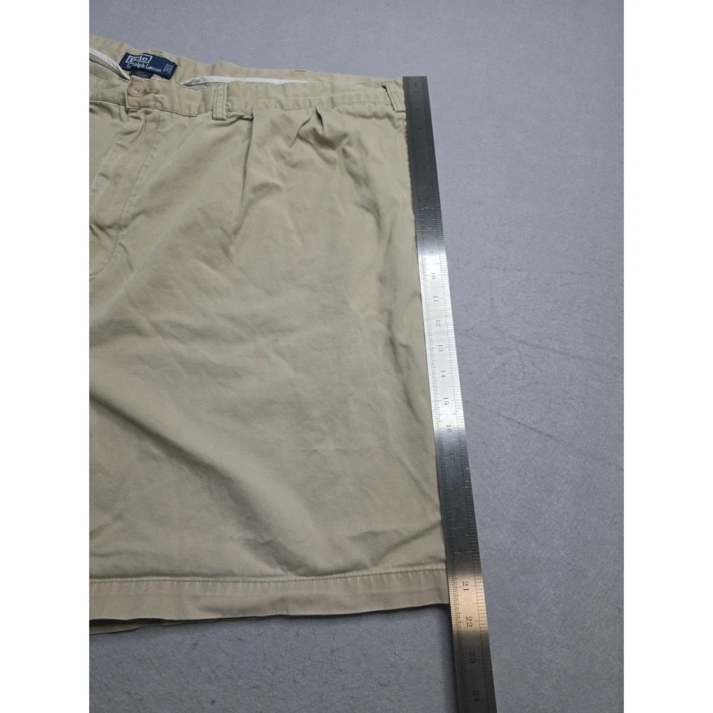 Polo Ralph Lauren Tyler Shorts Men's‎ 50B Beige 100% Cotton Pleated Slash Pocket
